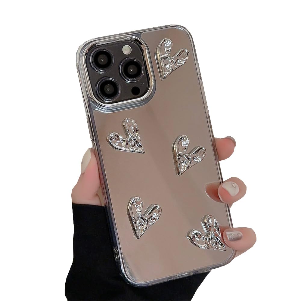 for iPhone 13 Case Bling Stars 3D Hearts Diamond Twinkle Star Glitter Y2K Spark Luxury Girly Aesthetic Personalized Design for Women Girls Teens TPU Case, 6.1", Black