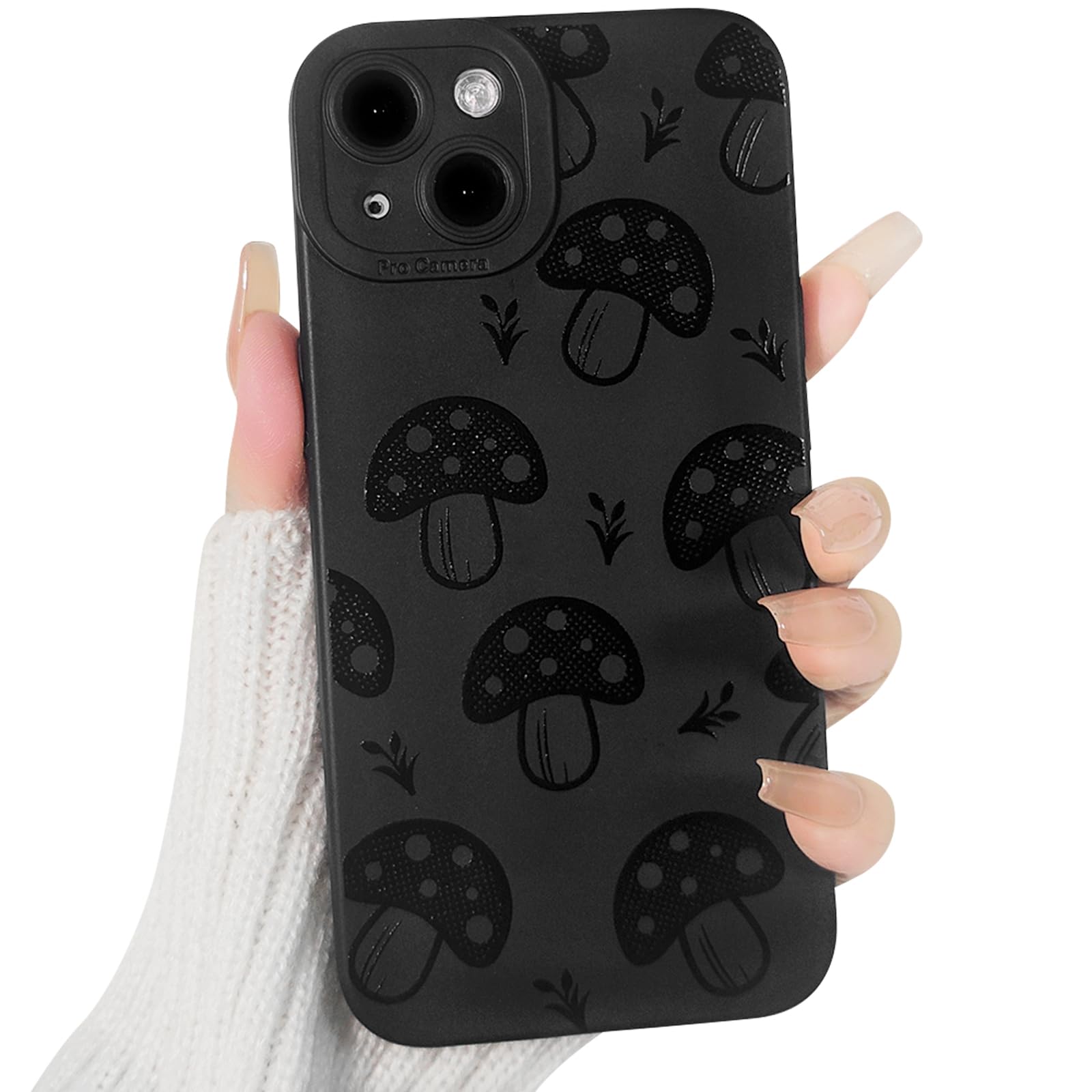 Lovmooful Compatible for iPhone 13 Case Cute Cool Star Black Design for Girls Women Soft TPU Shockproof Protective Girly for iPhone 13-Black Star