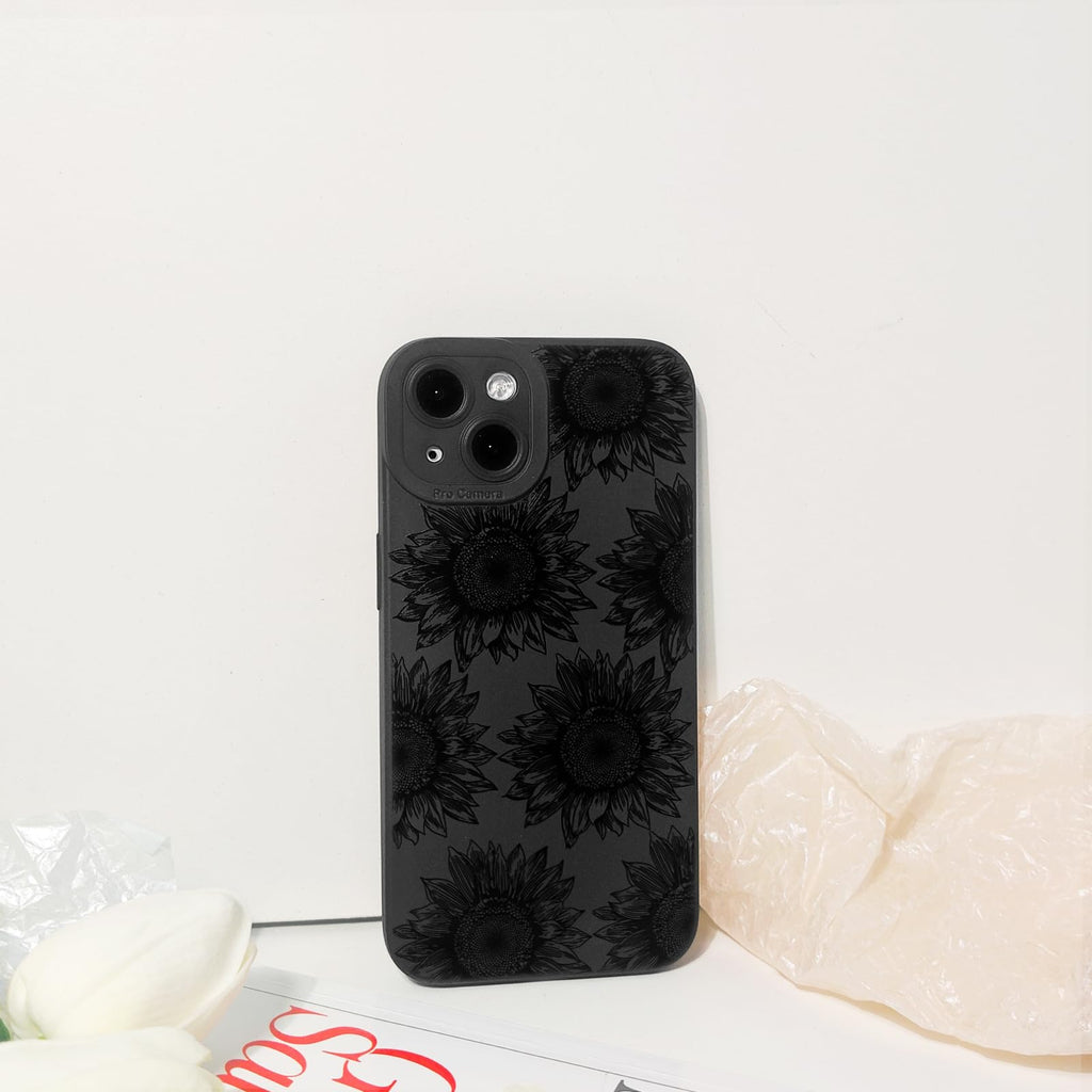Lovmooful Compatible for iPhone 13 Case Cute Cool Star Black Design for Girls Women Soft TPU Shockproof Protective Girly for iPhone 13-Black Star
