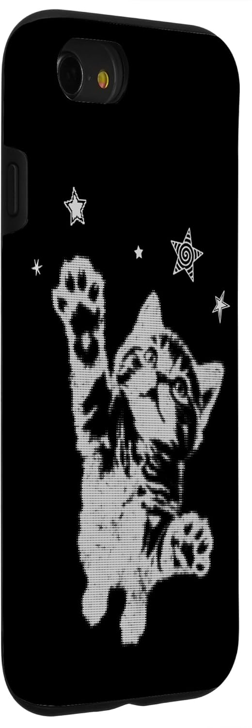 Y2K Cat Jumping Stars Silly 90s 2000s Grunge Vintage Graphic Case for iPhone SE (2020) / 7/8