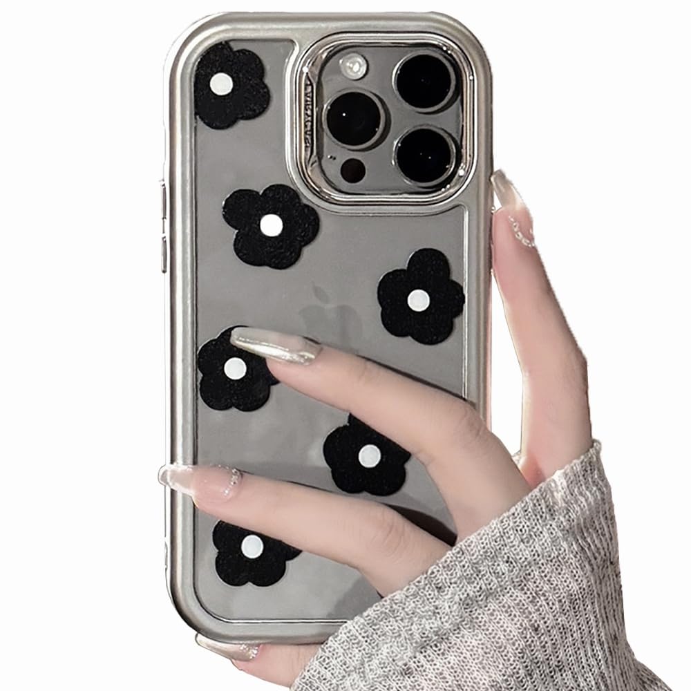 for iPhone 13 Case Bling Stars 3D Hearts Diamond Twinkle Star Glitter Y2K Spark Luxury Girly Aesthetic Personalized Design for Women Girls Teens TPU Case, 6.1", Black