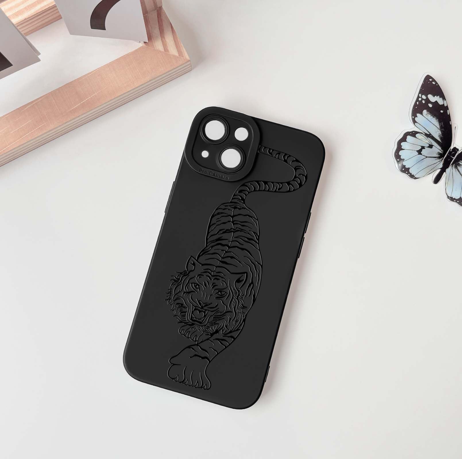 Lovmooful Compatible for iPhone 13 Case Cute Cool Star Black Design for Girls Women Soft TPU Shockproof Protective Girly for iPhone 13-Black Star