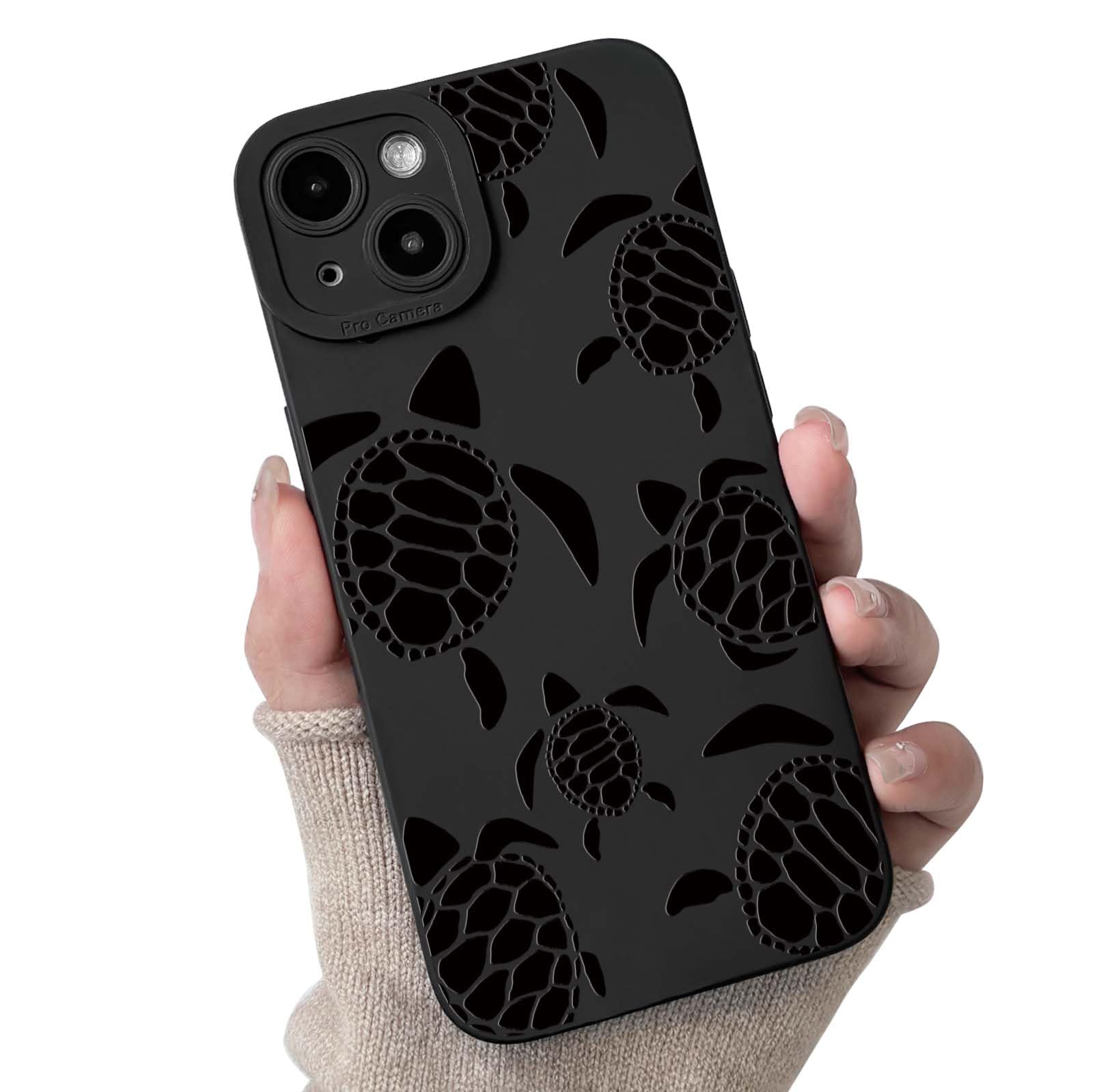 Lovmooful Compatible for iPhone 13 Case Cute Cool Star Black Design for Girls Women Soft TPU Shockproof Protective Girly for iPhone 13-Black Star