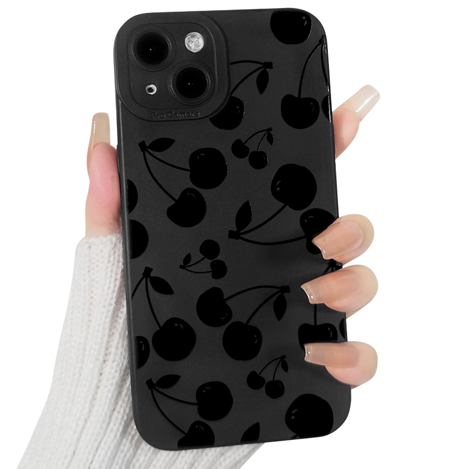 Lovmooful Compatible for iPhone 13 Case Cute Cool Star Black Design for Girls Women Soft TPU Shockproof Protective Girly for iPhone 13-Black Star