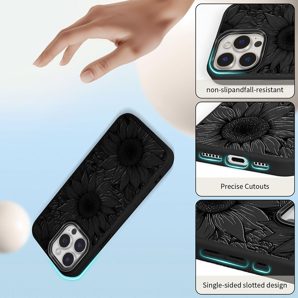 DAIZAG Case for iPhone 16, [Durable Shockproof Protective Magnetic Cover] [Compatible with MagSafe],Dragons Black