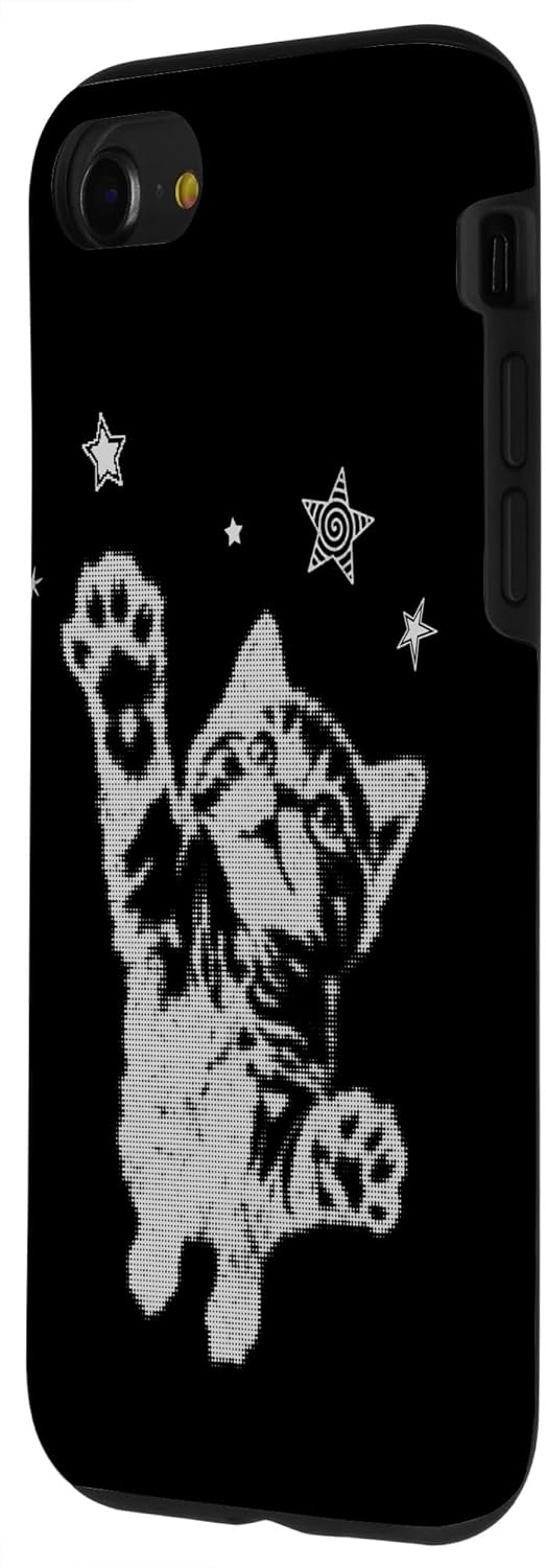 Y2K Cat Jumping Stars Silly 90s 2000s Grunge Vintage Graphic Case for iPhone SE (2020) / 7/8