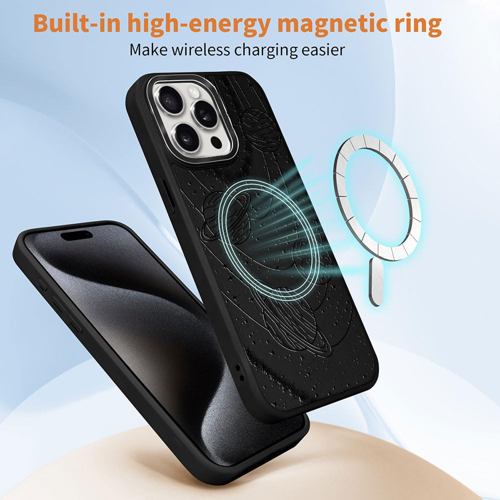 DAIZAG Case for iPhone 16, [Durable Shockproof Protective Magnetic Cover] [Compatible with MagSafe],Dragons Black