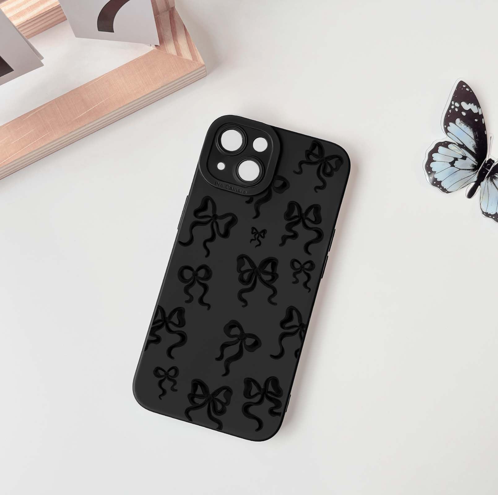 Lovmooful Compatible for iPhone 13 Case Cute Cool Star Black Design for Girls Women Soft TPU Shockproof Protective Girly for iPhone 13-Black Star