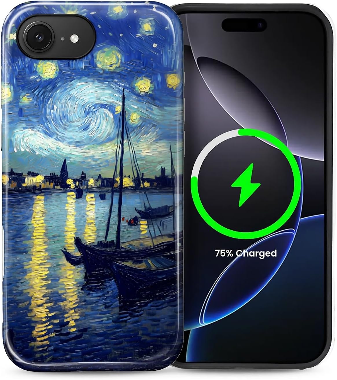 ZHEGAILIAN Magnetic Case for iPhone 15,Compatible with MagSafe Hard Shell + Soft Silicone 2 in 1 Hybrid Shockproof Bumper Drop Protective Case Retro Black Cat Guitar