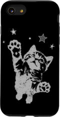 Y2K Cat Jumping Stars Silly 90s 2000s Grunge Vintage Graphic Case for iPhone SE (2020) / 7/8