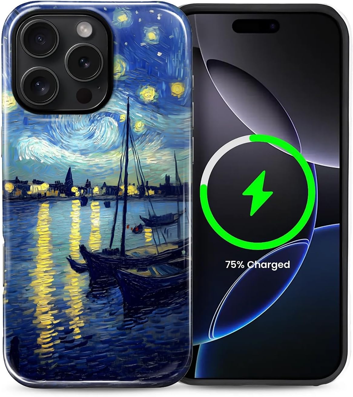ZHEGAILIAN Magnetic Case for iPhone 15,Compatible with MagSafe Hard Shell + Soft Silicone 2 in 1 Hybrid Shockproof Bumper Drop Protective Case Retro Black Cat Guitar