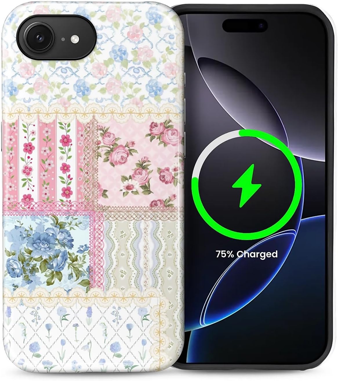 ZHEGAILIAN Magnetic Case for iPhone 15,Compatible with MagSafe Hard Shell + Soft Silicone 2 in 1 Hybrid Shockproof Bumper Drop Protective Case Retro Black Cat Guitar