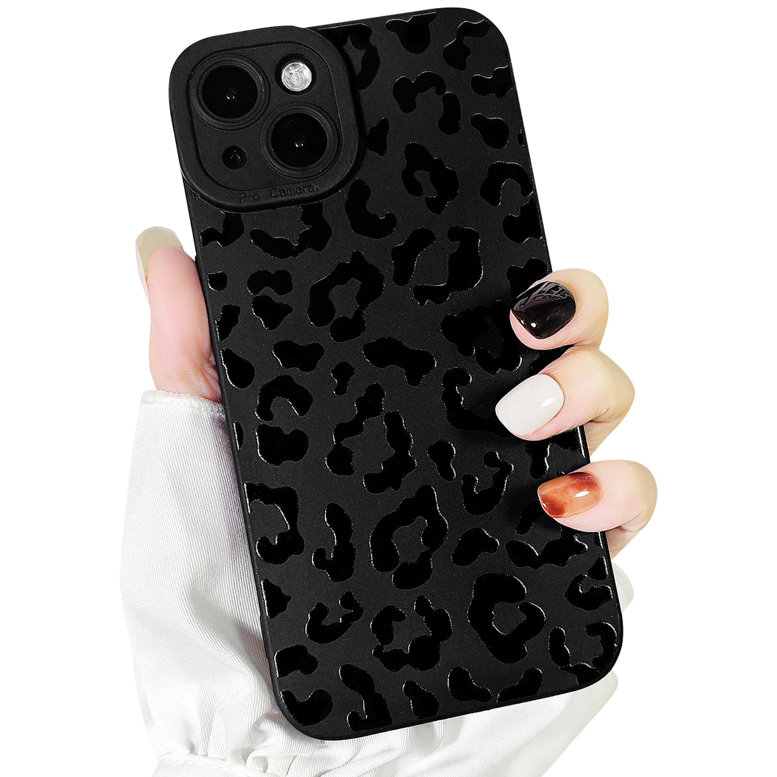 Lovmooful Compatible for iPhone 13 Case Cute Cool Star Black Design for Girls Women Soft TPU Shockproof Protective Girly for iPhone 13-Black Star