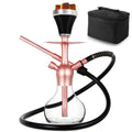 2-Hose Small Green Glass Hookah Set - Portable Water Shisha Pipe