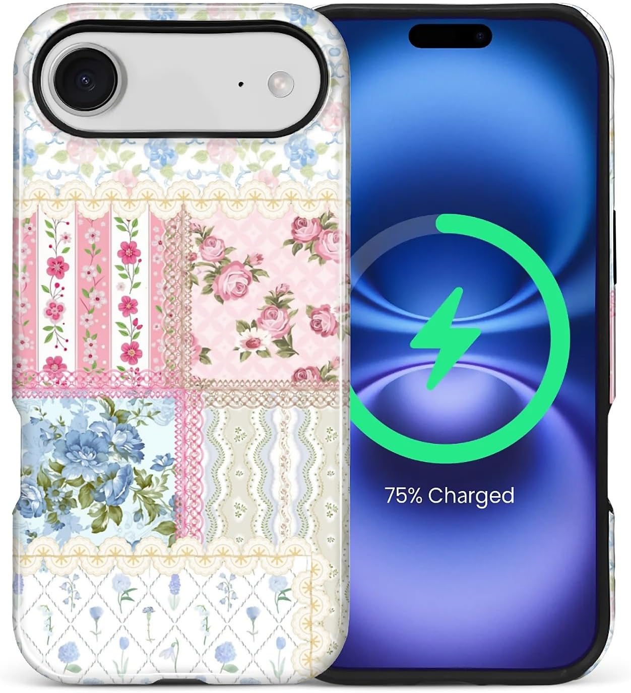 ZHEGAILIAN Magnetic Case for iPhone 15,Compatible with MagSafe Hard Shell + Soft Silicone 2 in 1 Hybrid Shockproof Bumper Drop Protective Case Retro Black Cat Guitar