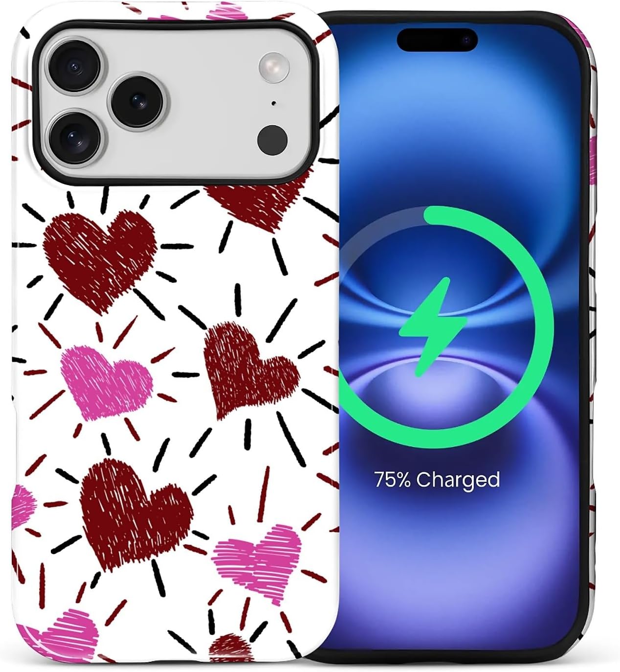 ZHEGAILIAN Magnetic Case for iPhone 15,Compatible with MagSafe Hard Shell + Soft Silicone 2 in 1 Hybrid Shockproof Bumper Drop Protective Case Retro Black Cat Guitar