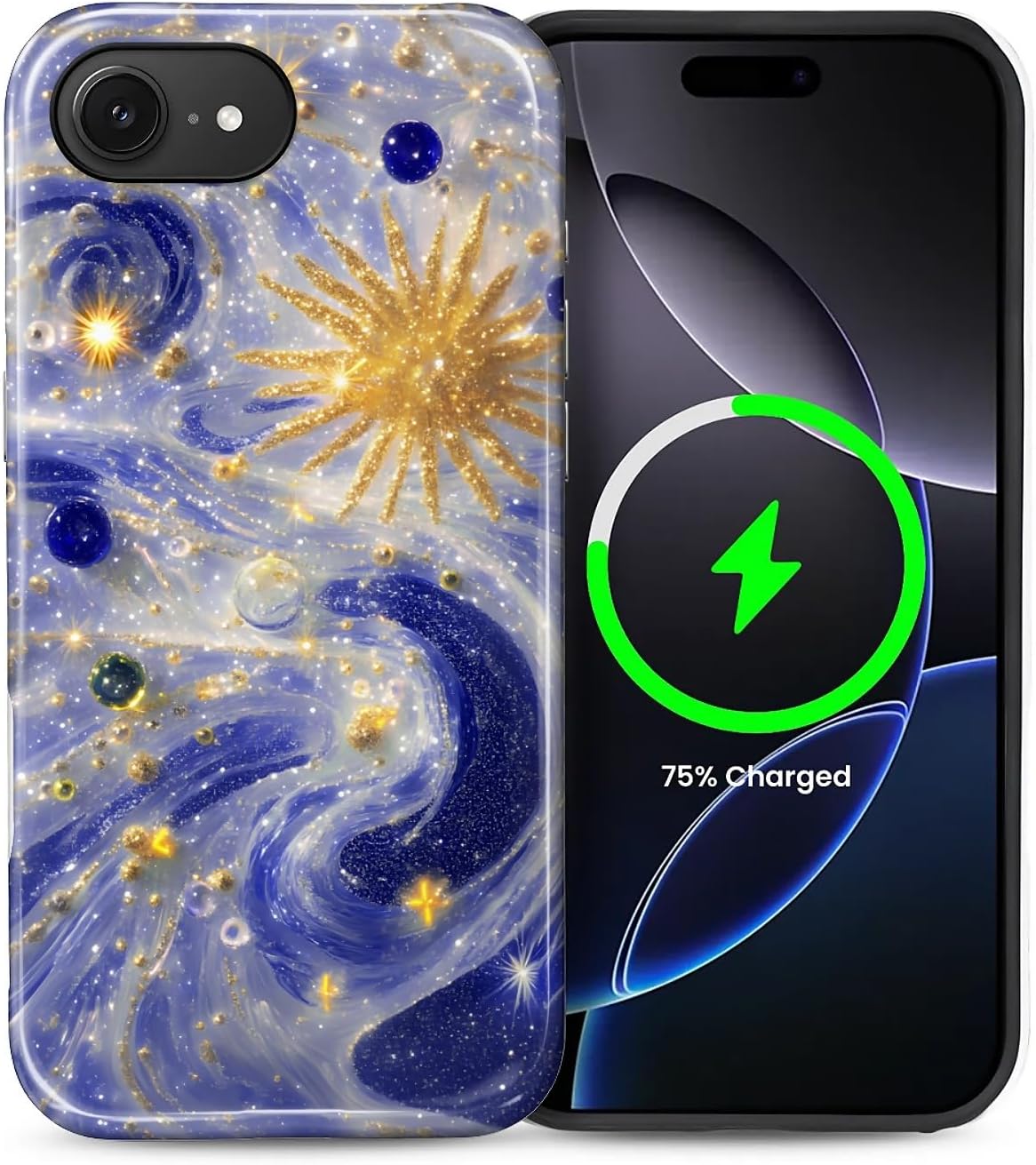ZHEGAILIAN Magnetic Case for iPhone 15,Compatible with MagSafe Hard Shell + Soft Silicone 2 in 1 Hybrid Shockproof Bumper Drop Protective Case Retro Black Cat Guitar