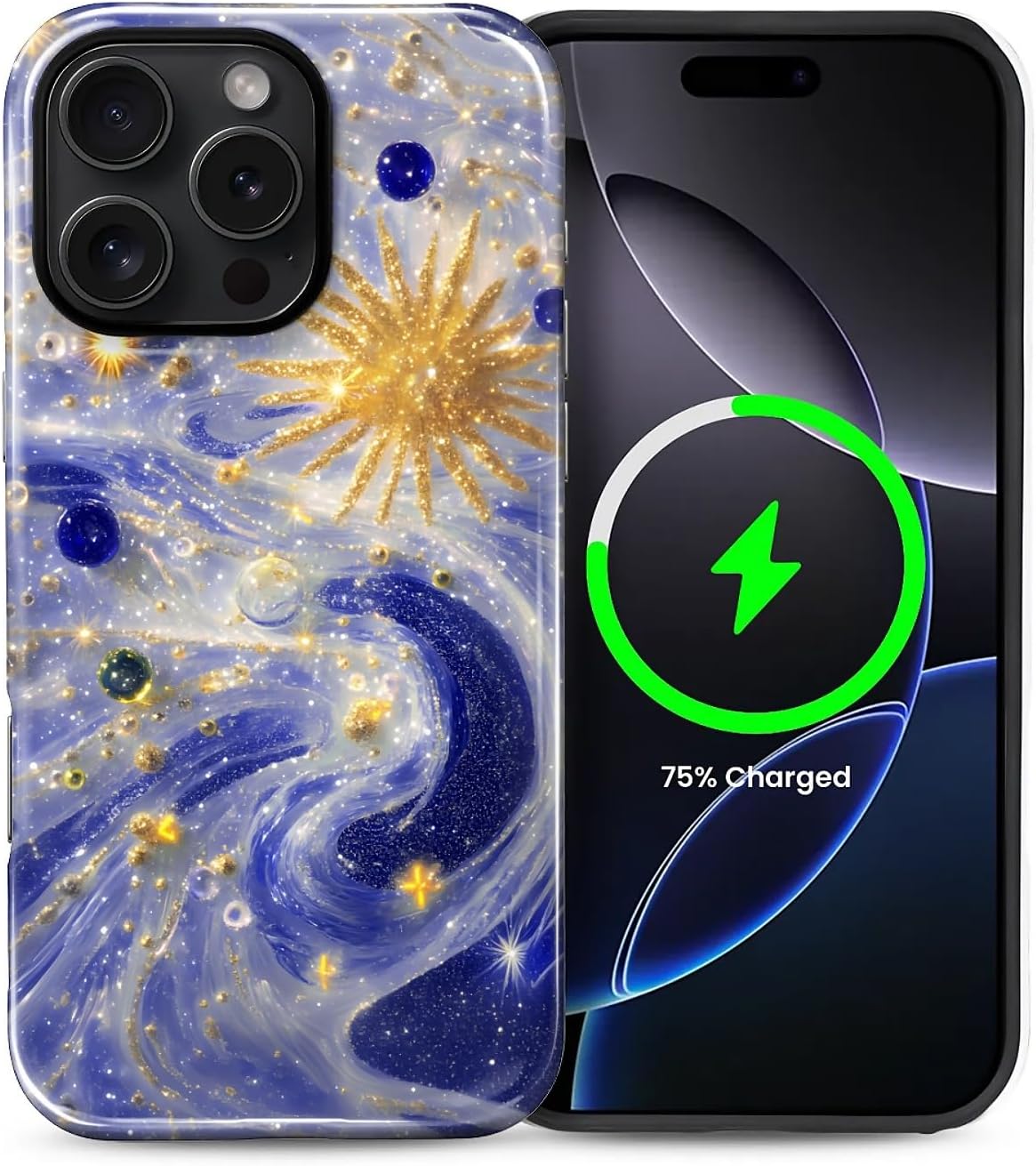 ZHEGAILIAN Magnetic Case for iPhone 15,Compatible with MagSafe Hard Shell + Soft Silicone 2 in 1 Hybrid Shockproof Bumper Drop Protective Case Retro Black Cat Guitar