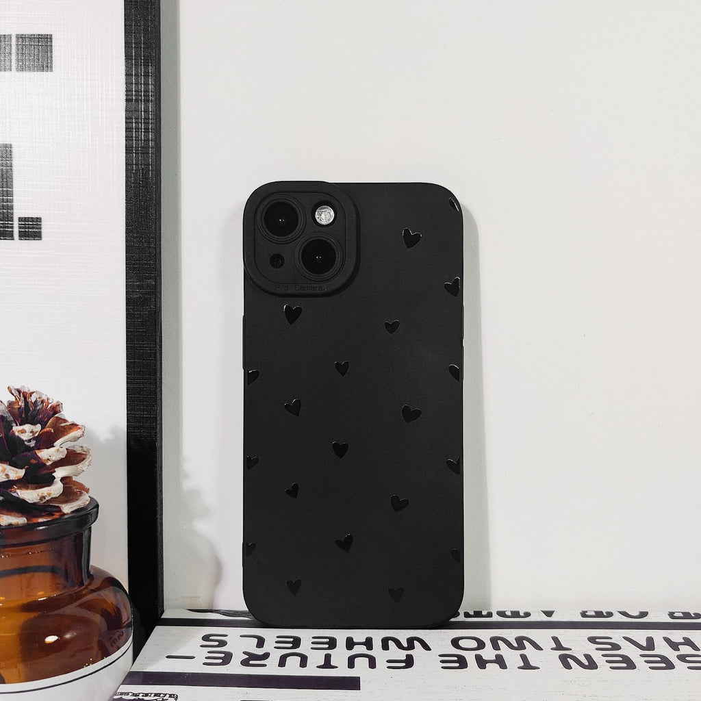 Lovmooful Compatible for iPhone 13 Case Cute Cool Star Black Design for Girls Women Soft TPU Shockproof Protective Girly for iPhone 13-Black Star