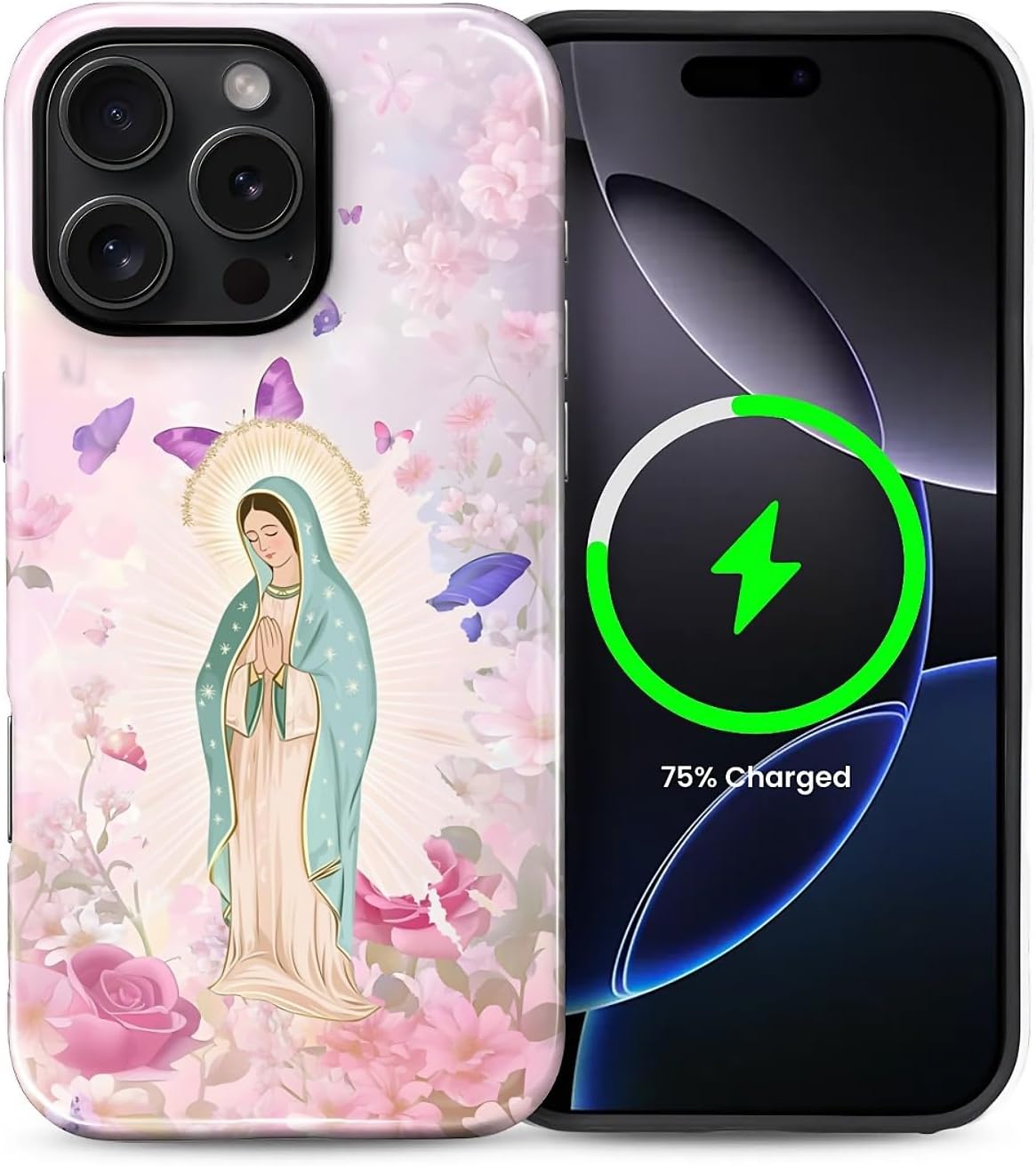 ZHEGAILIAN Magnetic Case for iPhone 15,Compatible with MagSafe Hard Shell + Soft Silicone 2 in 1 Hybrid Shockproof Bumper Drop Protective Case Retro Black Cat Guitar