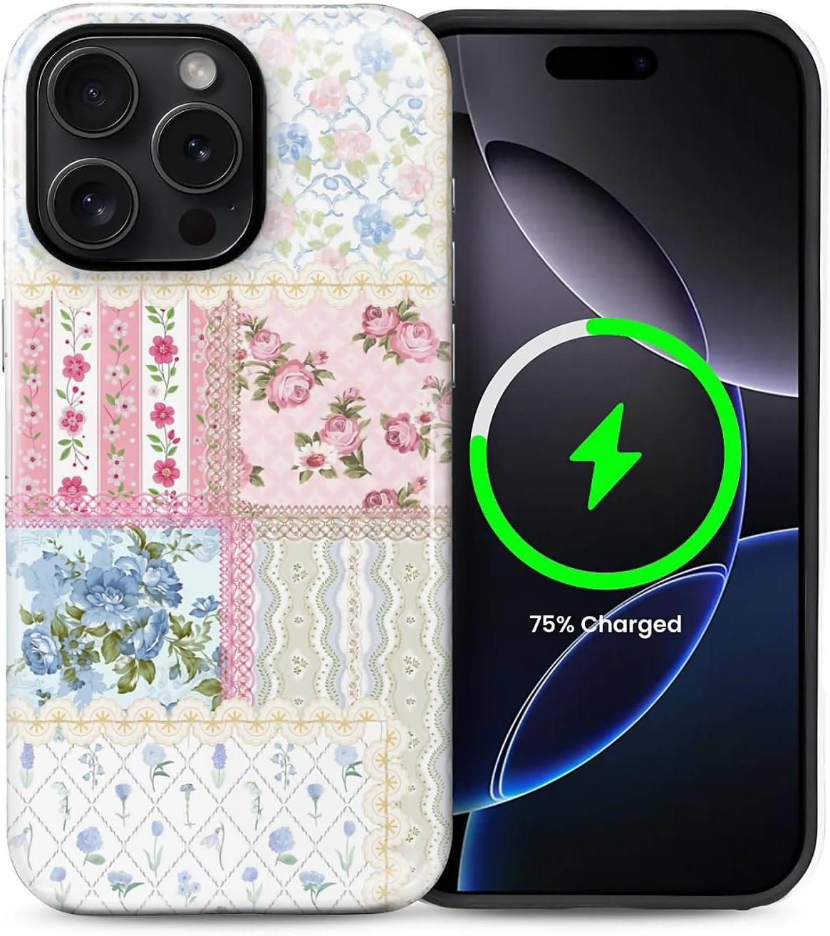 ZHEGAILIAN Magnetic Case for iPhone 15,Compatible with MagSafe Hard Shell + Soft Silicone 2 in 1 Hybrid Shockproof Bumper Drop Protective Case Retro Black Cat Guitar