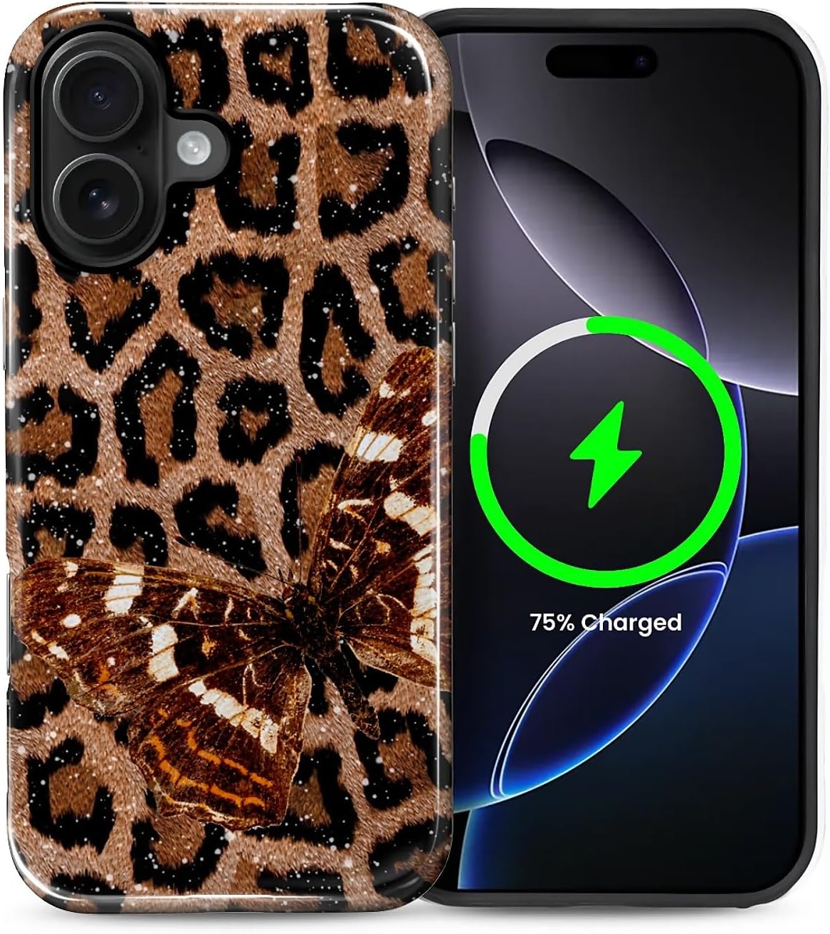 ZHEGAILIAN Magnetic Case for iPhone 15,Compatible with MagSafe Hard Shell + Soft Silicone 2 in 1 Hybrid Shockproof Bumper Drop Protective Case Retro Black Cat Guitar