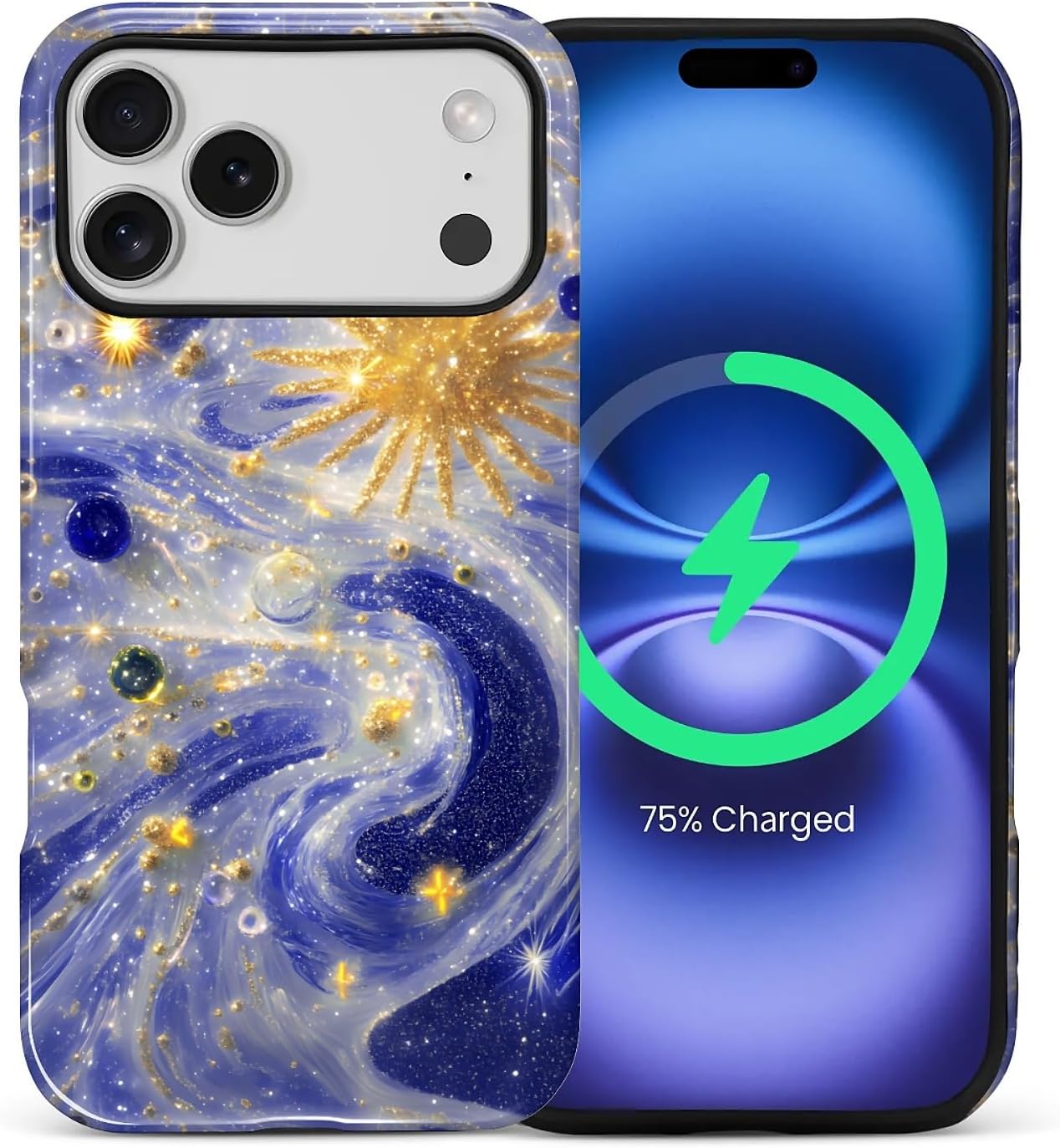 ZHEGAILIAN Magnetic Case for iPhone 15,Compatible with MagSafe Hard Shell + Soft Silicone 2 in 1 Hybrid Shockproof Bumper Drop Protective Case Retro Black Cat Guitar