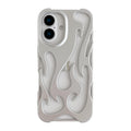 Heat Dissipation for iPhone Case, Solid Color Hollow Flame Matte Soft Phone Case (Silver,for iPhone 16)