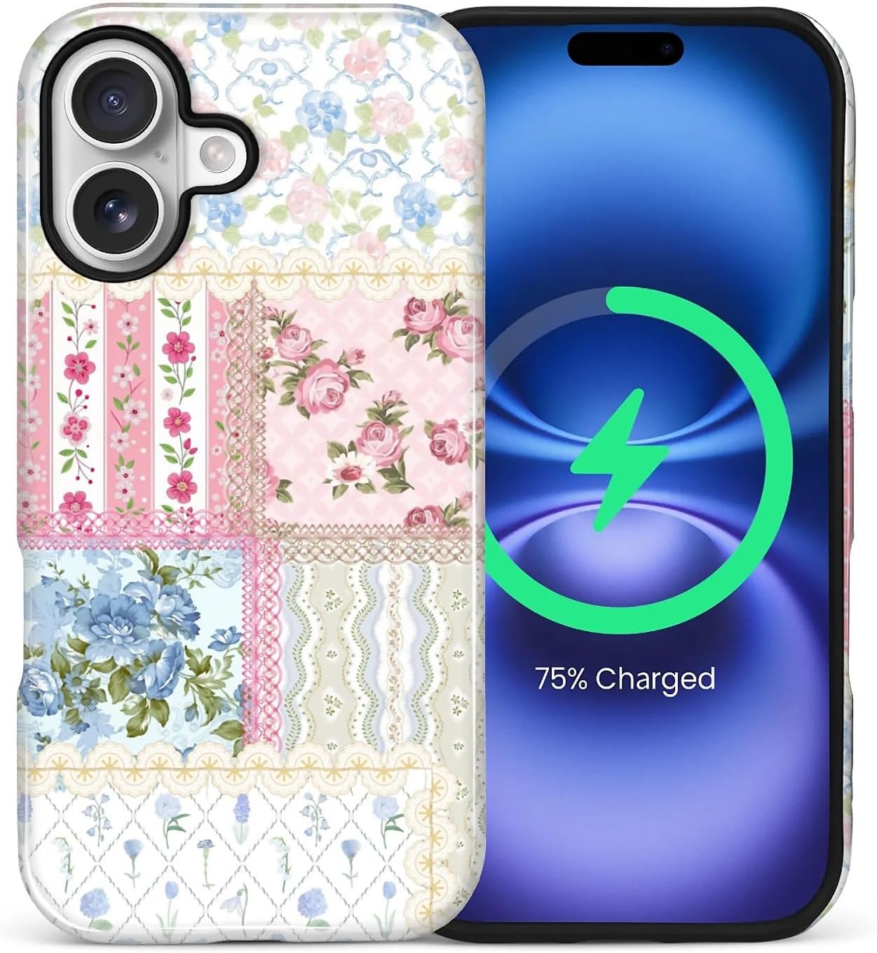 ZHEGAILIAN Magnetic Case for iPhone 15,Compatible with MagSafe Hard Shell + Soft Silicone 2 in 1 Hybrid Shockproof Bumper Drop Protective Case Retro Black Cat Guitar