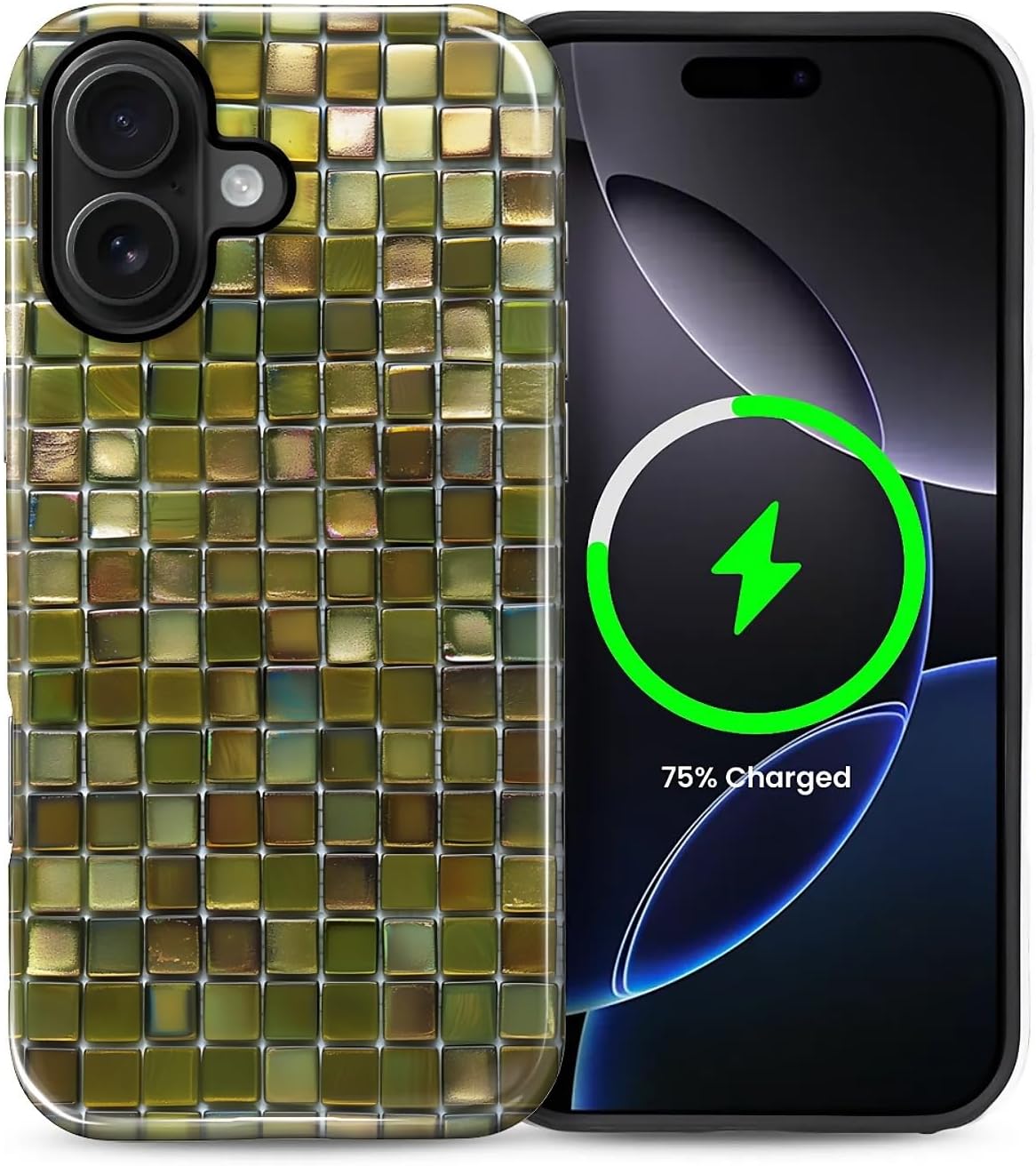 ZHEGAILIAN Magnetic Case for iPhone 15,Compatible with MagSafe Hard Shell + Soft Silicone 2 in 1 Hybrid Shockproof Bumper Drop Protective Case Retro Black Cat Guitar