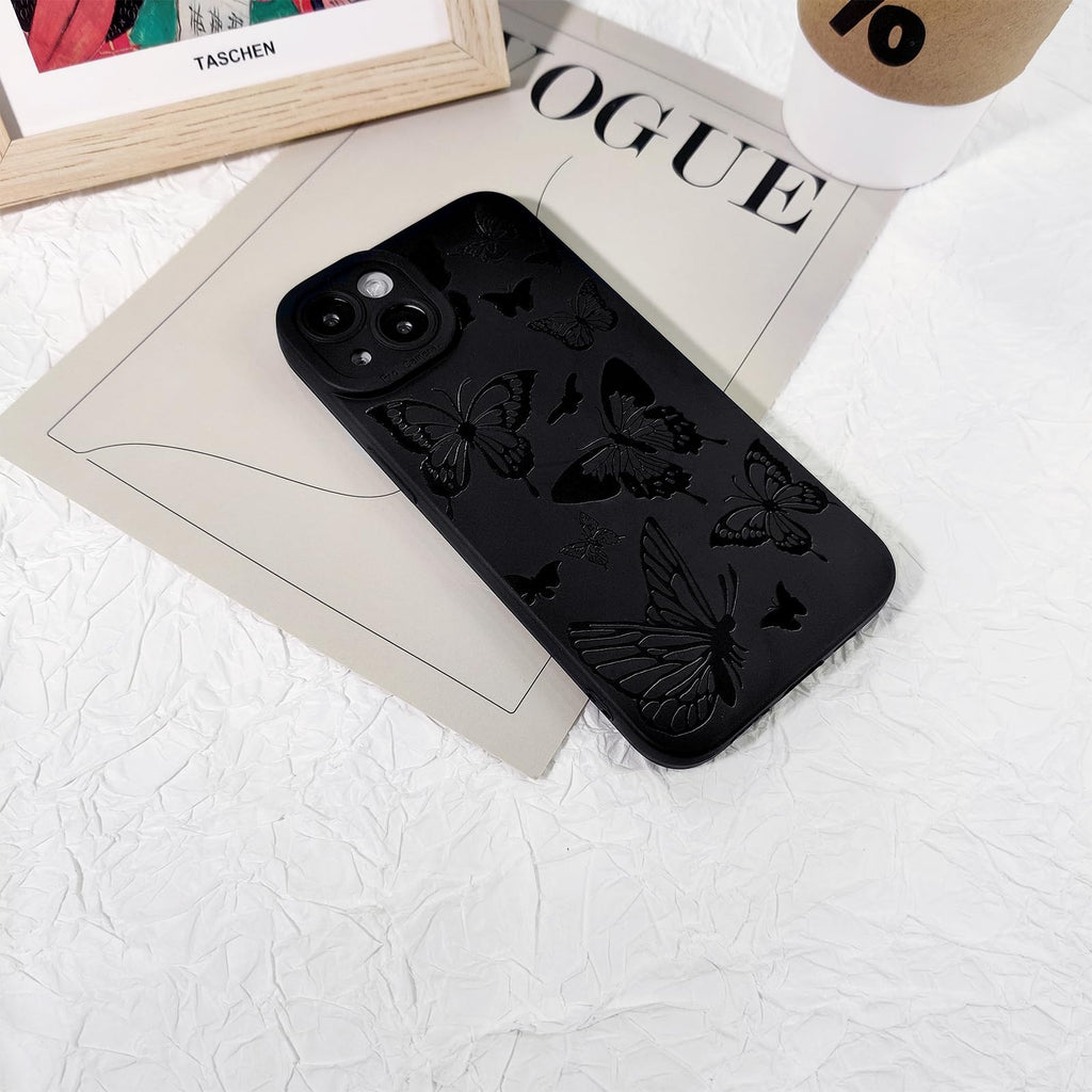 Lovmooful Compatible for iPhone 13 Case Cute Cool Star Black Design for Girls Women Soft TPU Shockproof Protective Girly for iPhone 13-Black Star