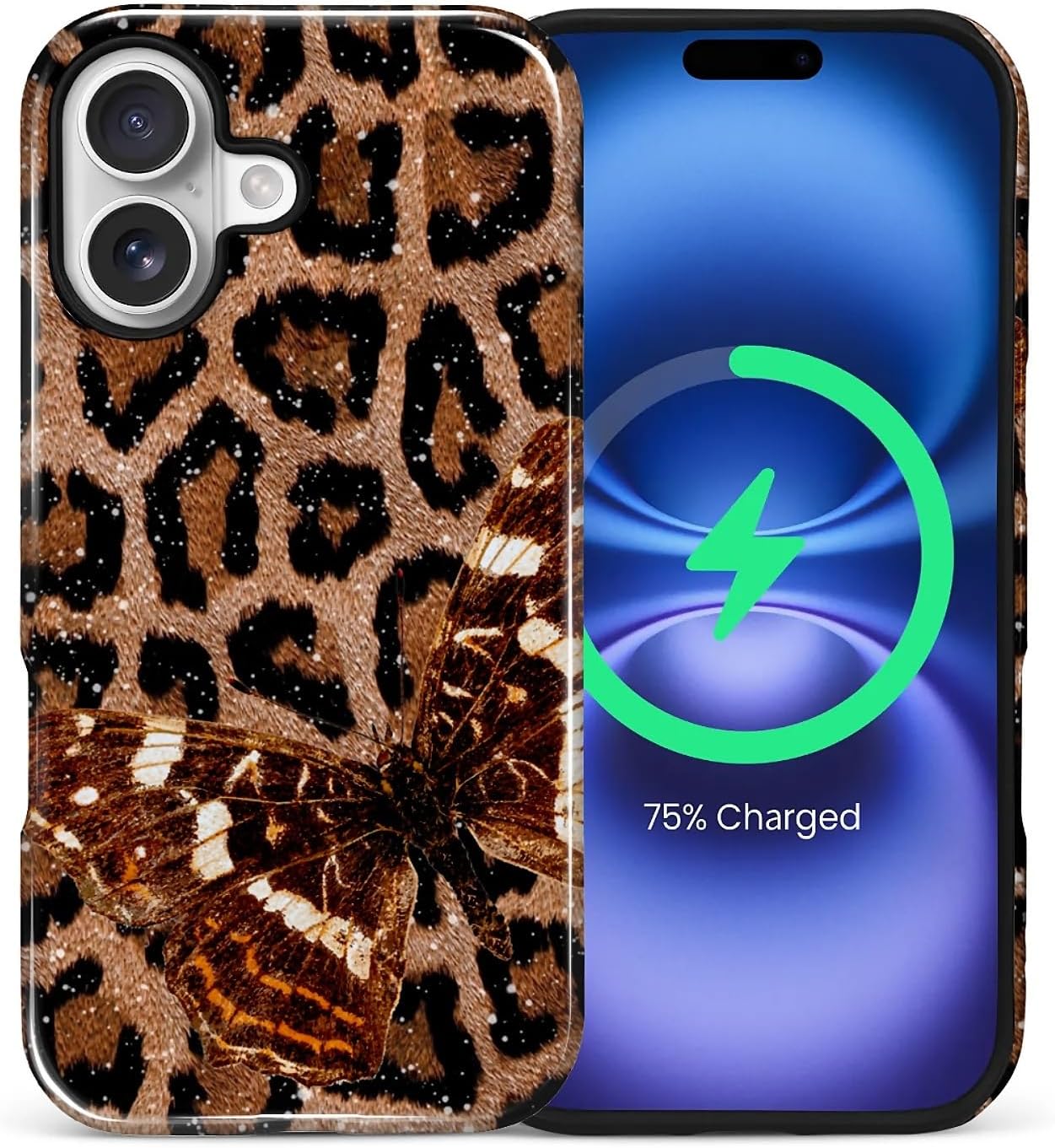ZHEGAILIAN Magnetic Case for iPhone 15,Compatible with MagSafe Hard Shell + Soft Silicone 2 in 1 Hybrid Shockproof Bumper Drop Protective Case Retro Black Cat Guitar