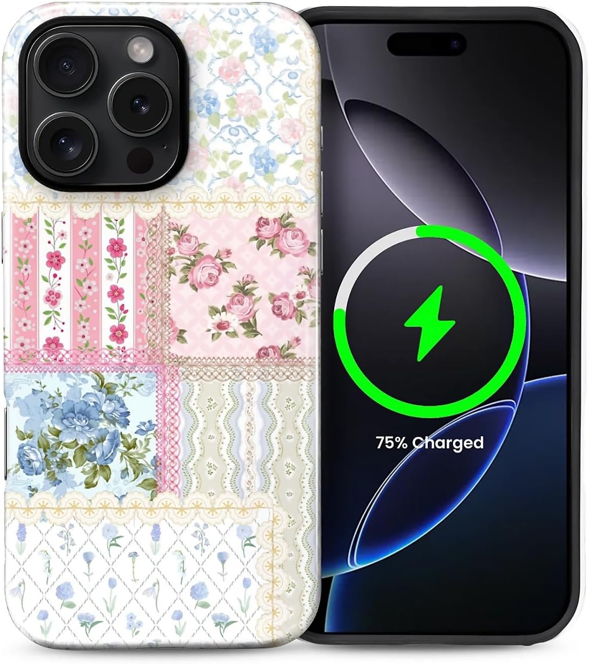 ZHEGAILIAN Magnetic Case for iPhone 15,Compatible with MagSafe Hard Shell + Soft Silicone 2 in 1 Hybrid Shockproof Bumper Drop Protective Case Retro Black Cat Guitar