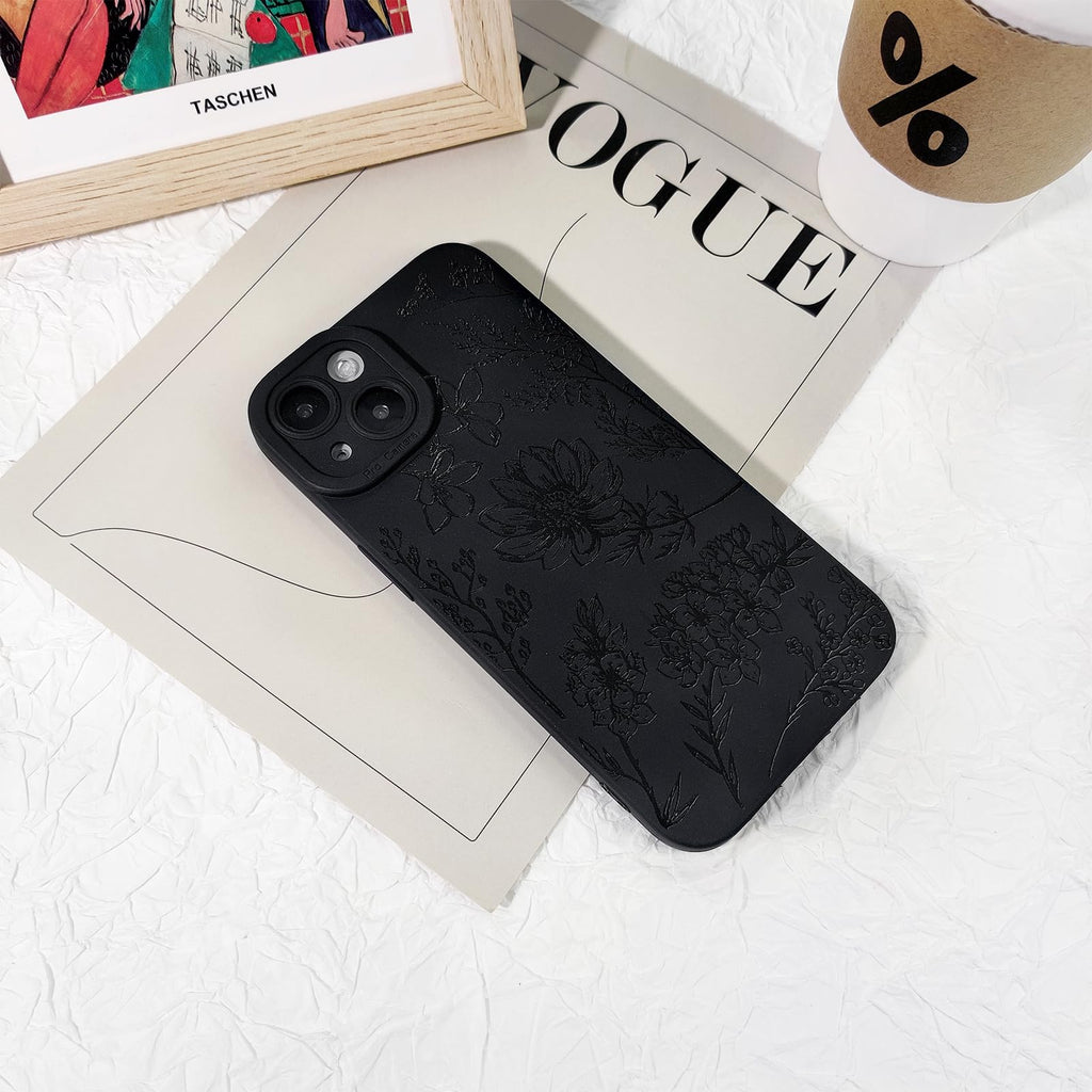 Lovmooful Compatible for iPhone 13 Case Cute Cool Star Black Design for Girls Women Soft TPU Shockproof Protective Girly for iPhone 13-Black Star
