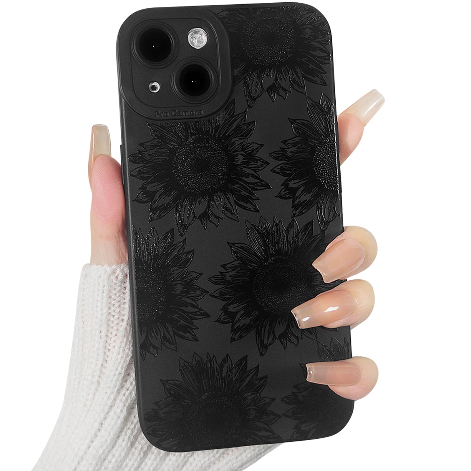 Lovmooful Compatible for iPhone 13 Case Cute Cool Star Black Design for Girls Women Soft TPU Shockproof Protective Girly for iPhone 13-Black Star