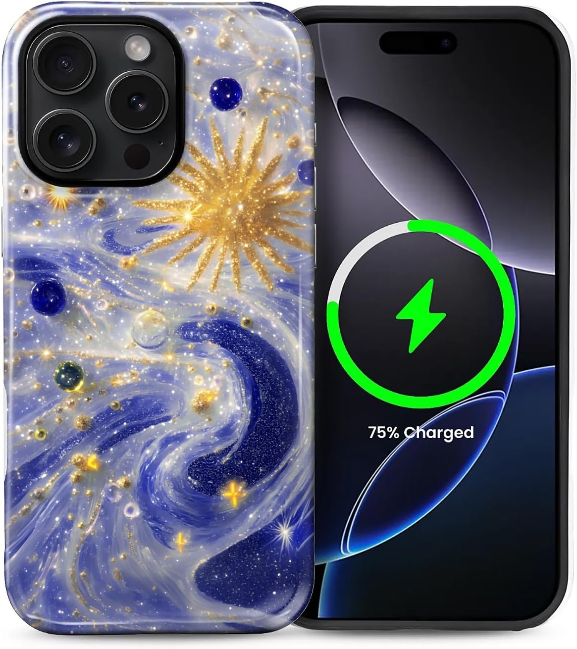 ZHEGAILIAN Magnetic Case for iPhone 15,Compatible with MagSafe Hard Shell + Soft Silicone 2 in 1 Hybrid Shockproof Bumper Drop Protective Case Retro Black Cat Guitar