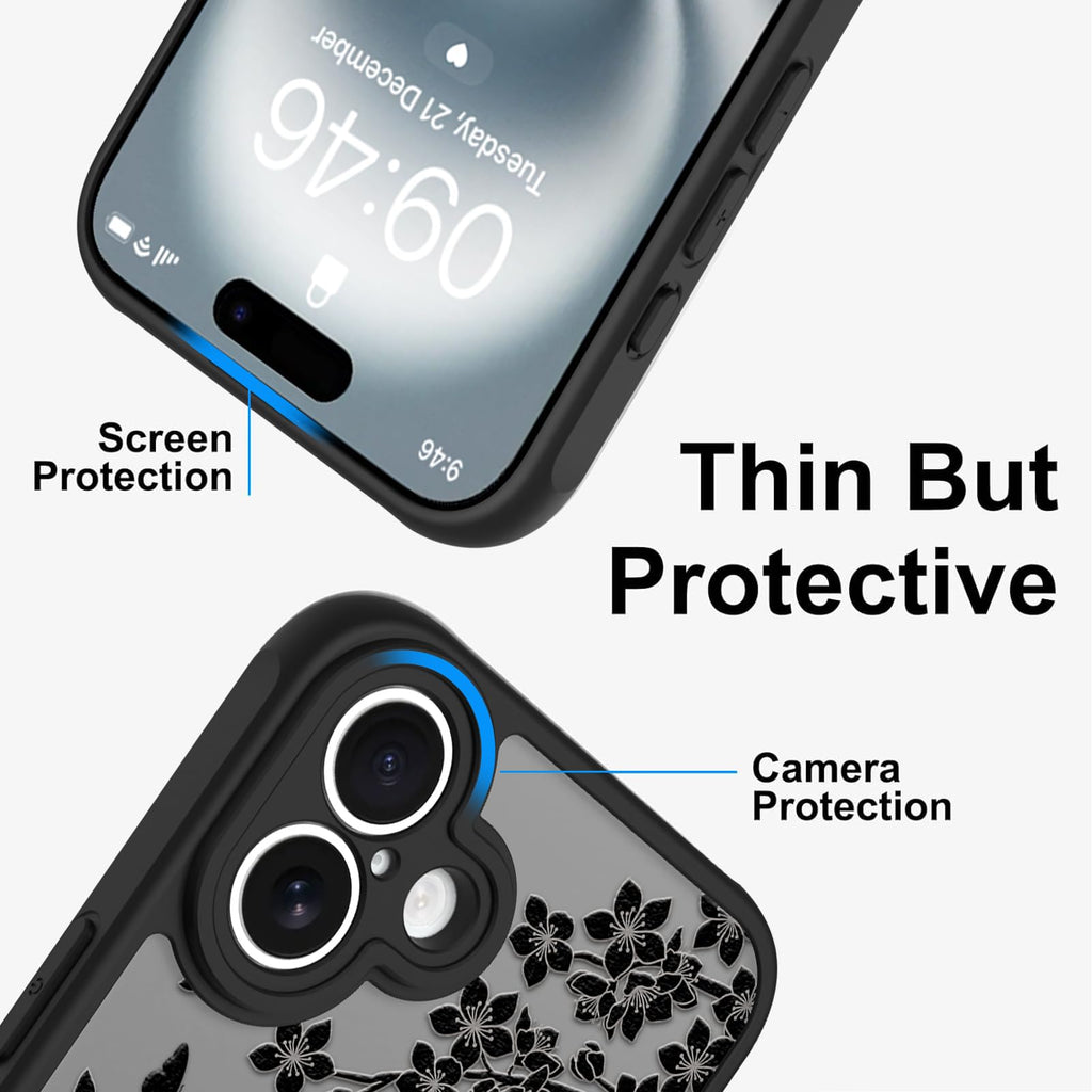 Cute Magnetic Case for iPhone 14 Case [ Compatible with MagSafe ] with Black Cat Cats Pattern Design for Women Girls Boys, Soft Bumper Hard Back Kawaii Animal Protective Phone Cover