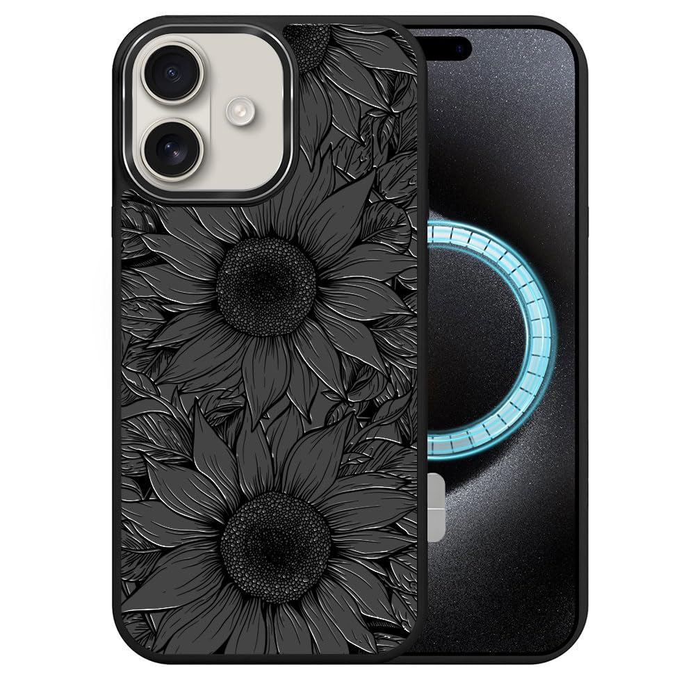 DAIZAG Case for iPhone 16, [Durable Shockproof Protective Magnetic Cover] [Compatible with MagSafe],Dragons Black