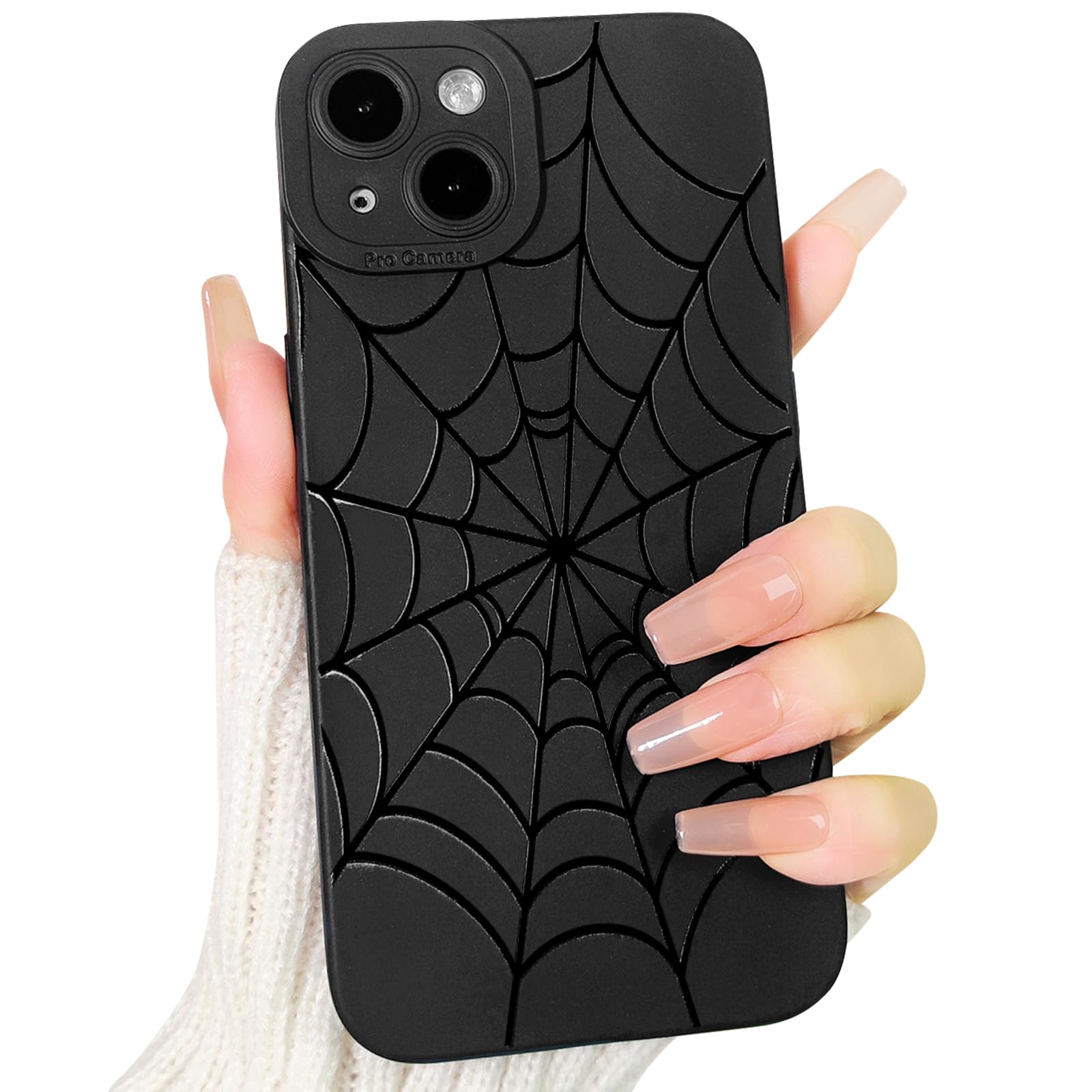 Lovmooful Compatible for iPhone 13 Case Cute Cool Star Black Design for Girls Women Soft TPU Shockproof Protective Girly for iPhone 13-Black Star