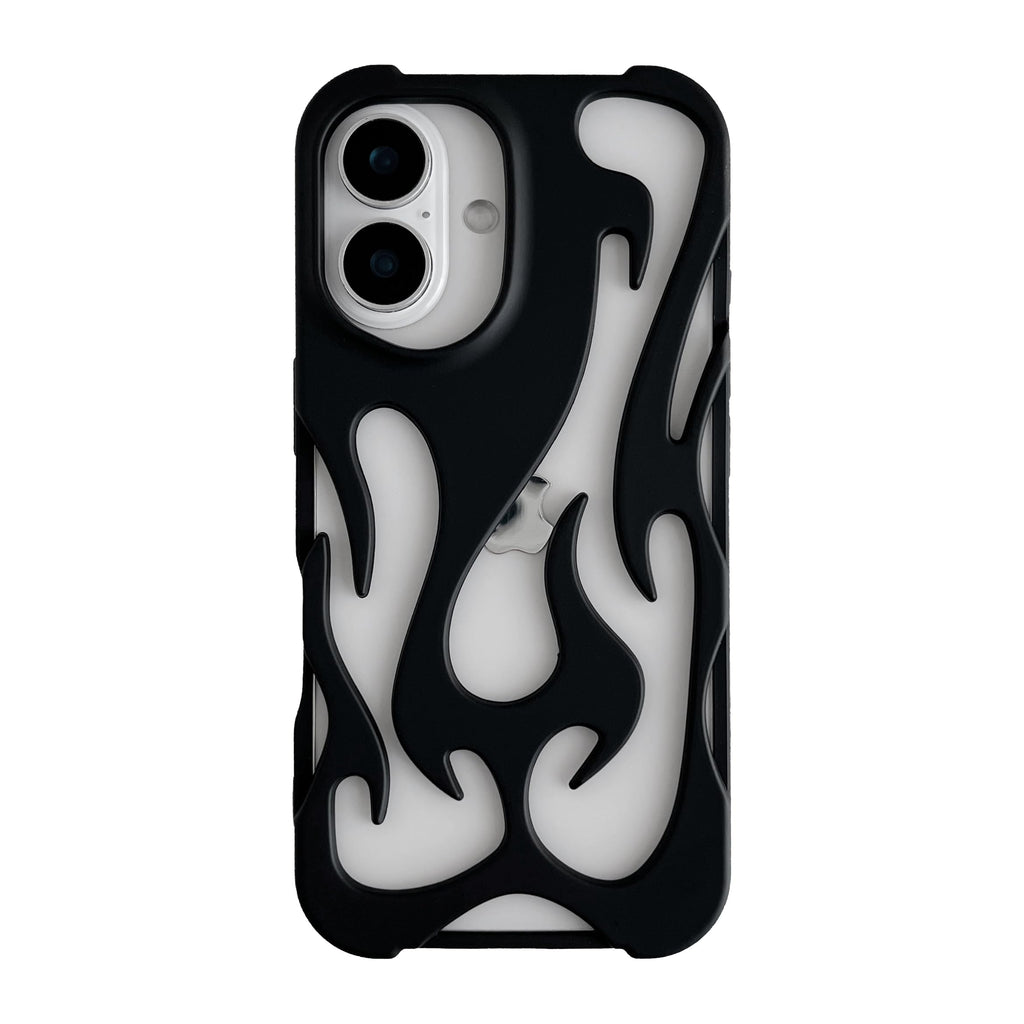 Heat Dissipation for iPhone Case, Solid Color Hollow Flame Matte Soft Phone Case (Silver,for iPhone 16)