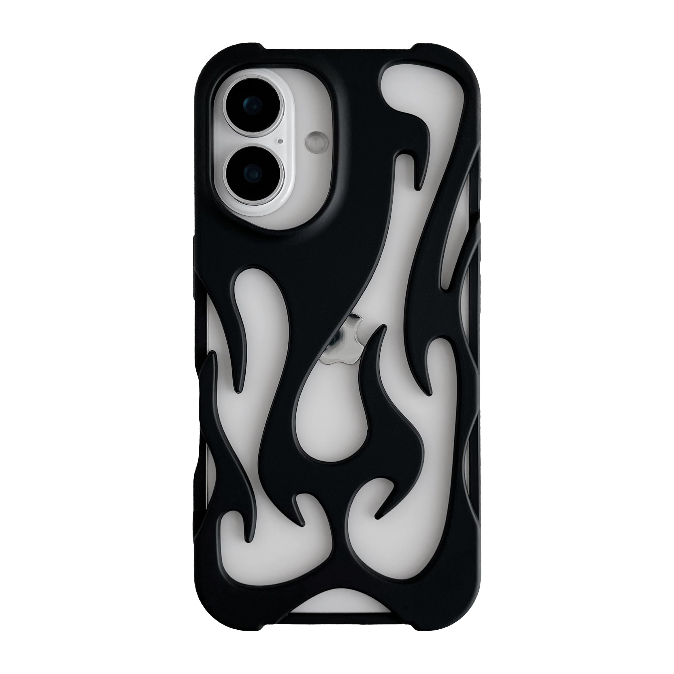 Heat Dissipation for iPhone Case, Solid Color Hollow Flame Matte Soft Phone Case (Silver,for iPhone 16)