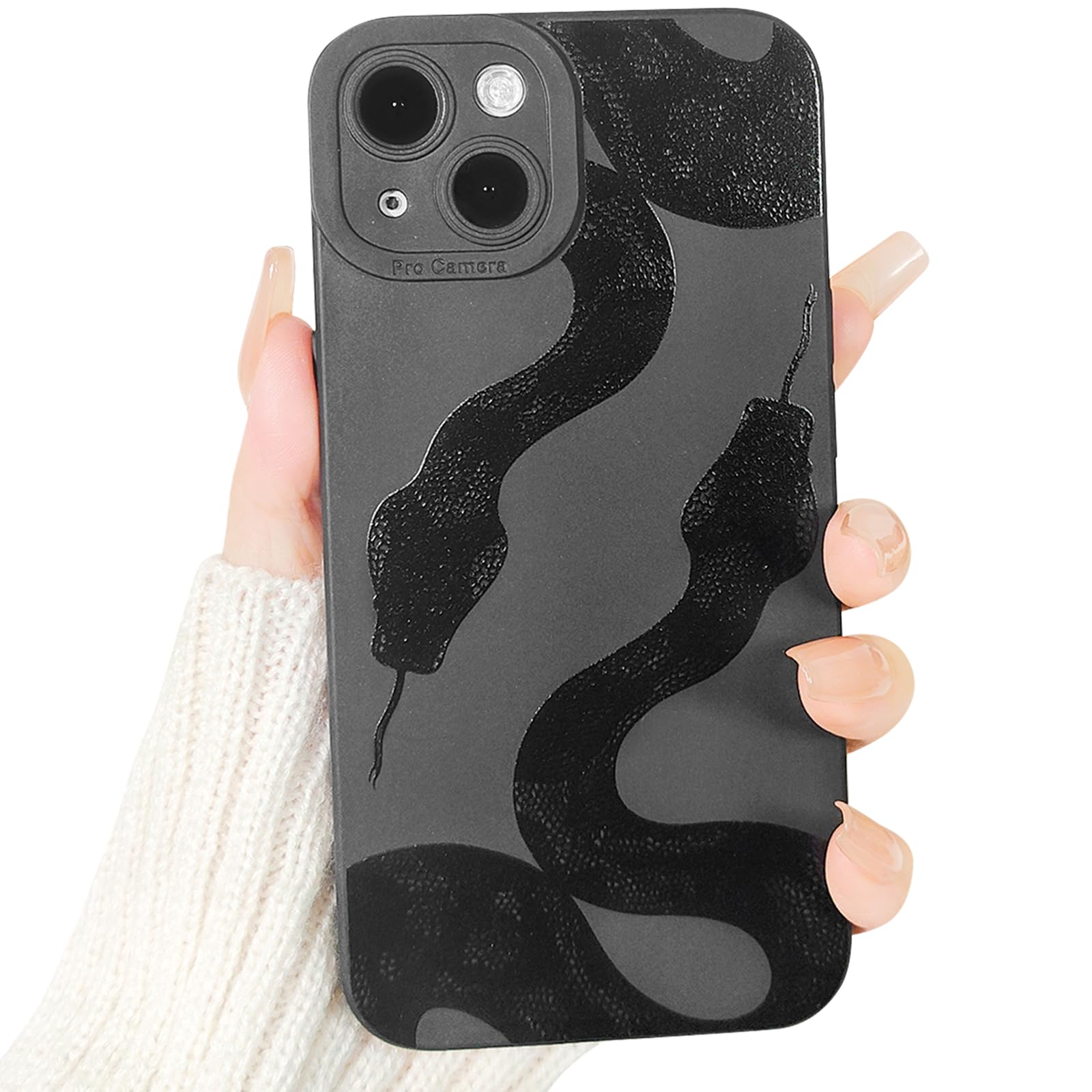 Lovmooful Compatible for iPhone 13 Case Cute Cool Star Black Design for Girls Women Soft TPU Shockproof Protective Girly for iPhone 13-Black Star