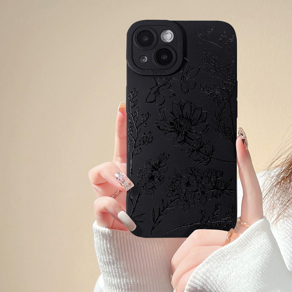 Lovmooful Compatible for iPhone 13 Case Cute Cool Star Black Design for Girls Women Soft TPU Shockproof Protective Girly for iPhone 13-Black Star