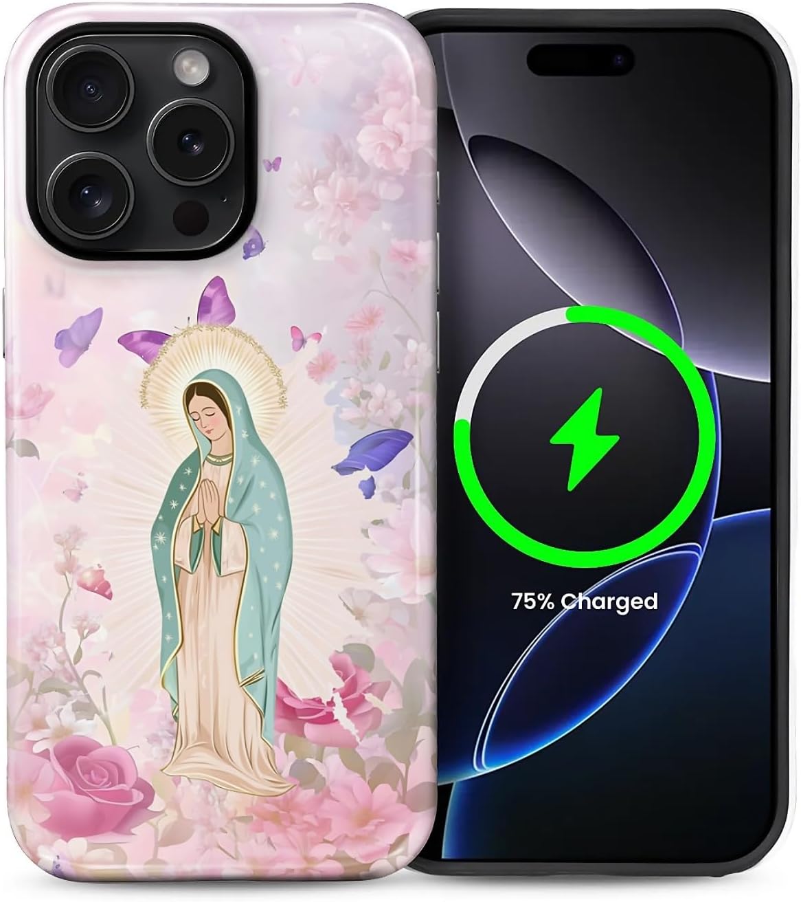 ZHEGAILIAN Magnetic Case for iPhone 15,Compatible with MagSafe Hard Shell + Soft Silicone 2 in 1 Hybrid Shockproof Bumper Drop Protective Case Retro Black Cat Guitar