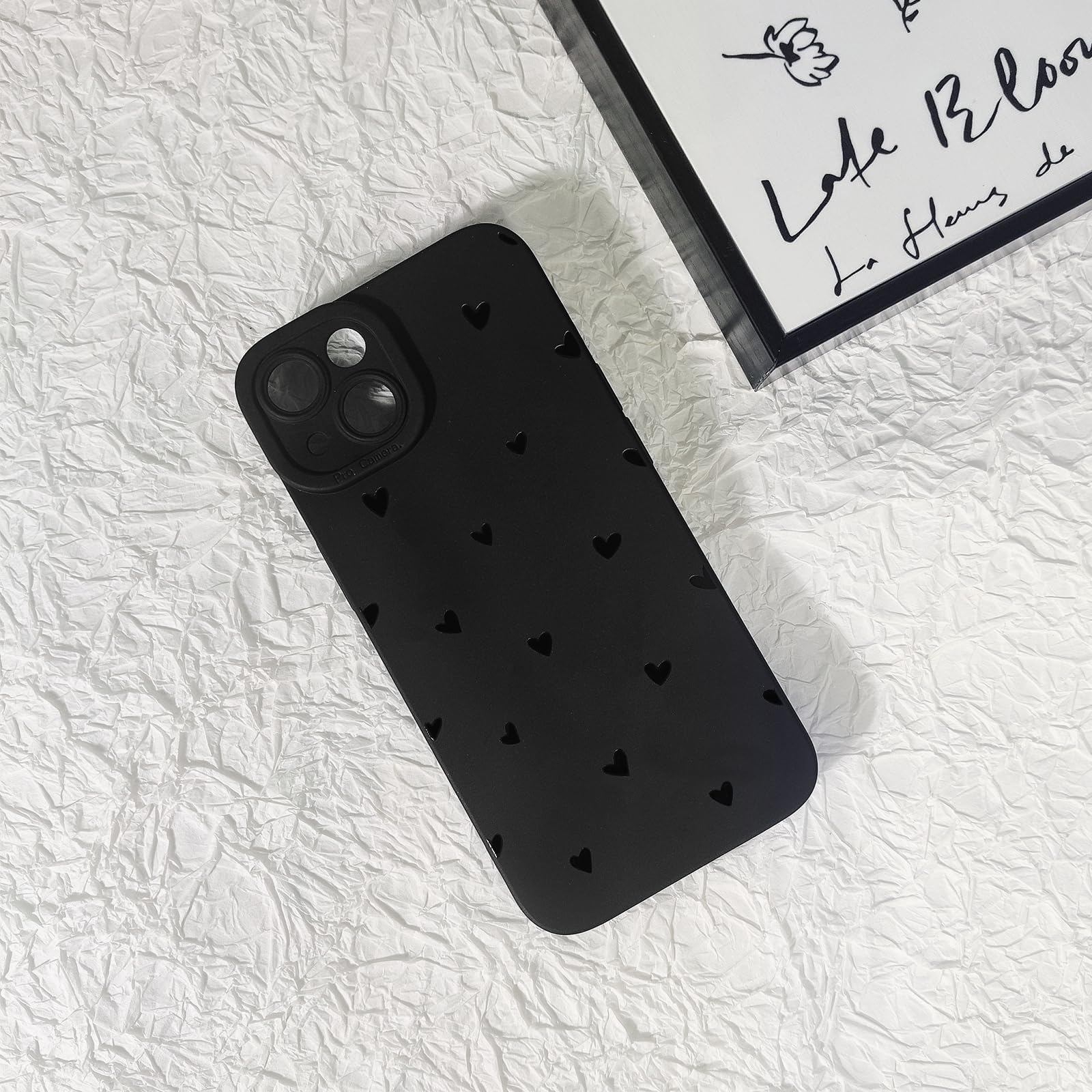Lovmooful Compatible for iPhone 13 Case Cute Cool Star Black Design for Girls Women Soft TPU Shockproof Protective Girly for iPhone 13-Black Star
