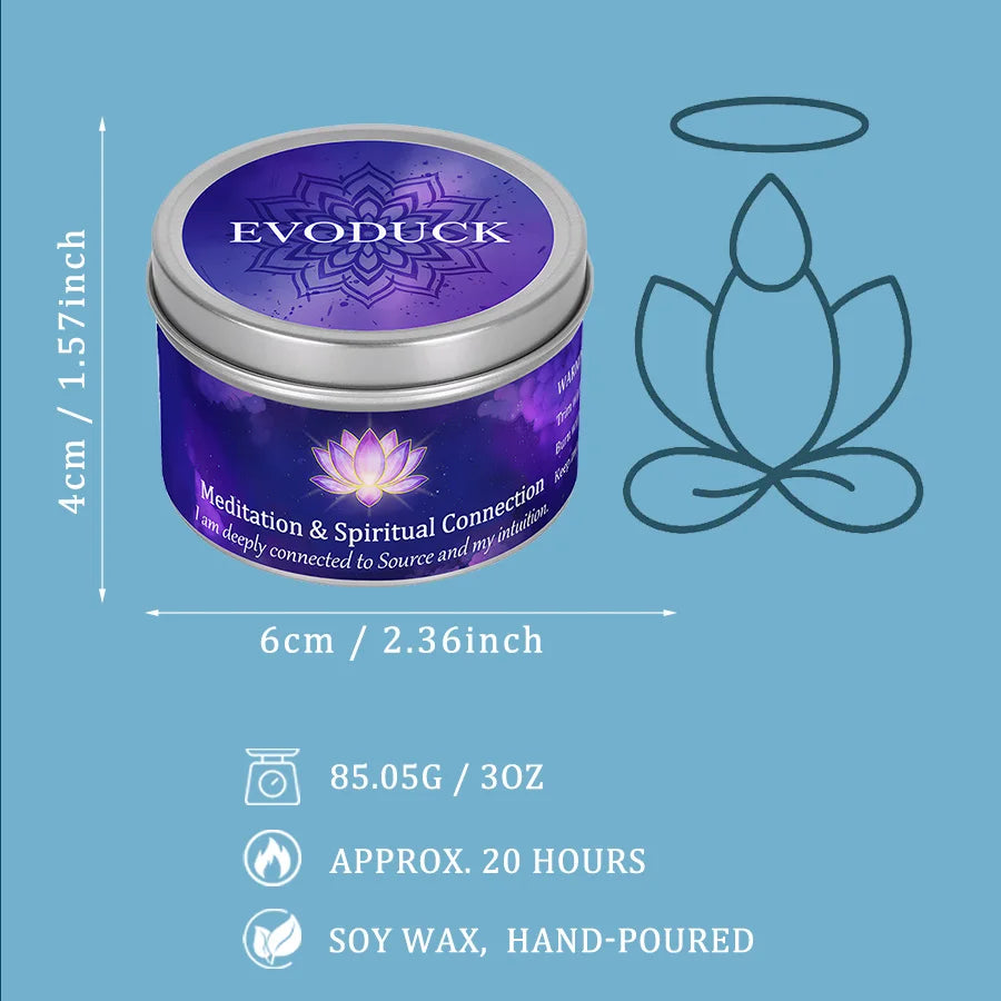 Frankincense Sandalwood Crystal Scented Candle Meditation Spiritual Connection Aromatherapy Candle Yoga Room Decor Gift 3oz Tin