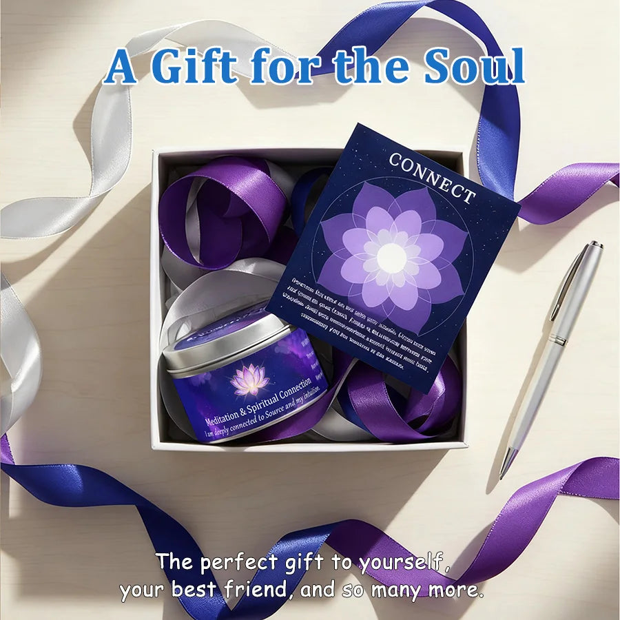 Frankincense Sandalwood Crystal Scented Candle Meditation Spiritual Connection Aromatherapy Candle Yoga Room Decor Gift 3oz Tin