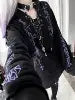 Women Gothic Oversized Hoodie, Cross Print Tie-Dye Dark Grunge Streetwear Sweatshirt