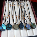 Natural Labradorite Moonstone Pendant Necklace Charms Crystal Necklace for Women Men Energy Stone Necklace Spiritual Jewelry