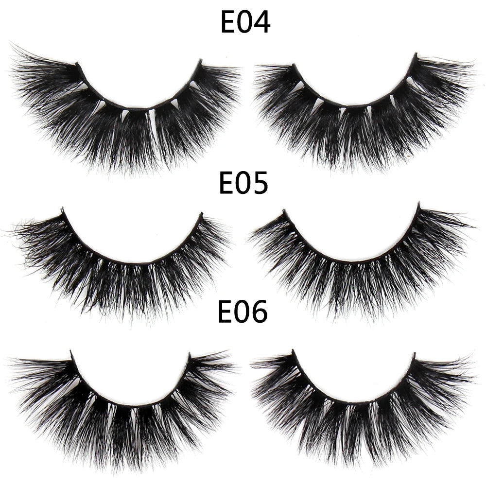 FOXESJI Makeup Eyelashes 3D Mink Eye Lashes Fluffy Soft Wispy Natural Lashes Extension Reusable Fake Lashes Mink False Eyelashes